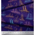 thumbnail image 3 of Soimoi Rayon Fabric Ship Ocean Printed Craft Fabric by The Yard 56 Inch Wide, 3 of 3