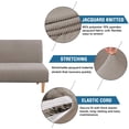 thumbnail image 2 of Armless Futon Cover Stretch Sofa Bed Slipcover Protector Elastic Feature Rich Textured High Spandex Small Checks Jacquard Fabric Futon Cover, Machine Washable, 2 of 7