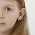 thumbnail image 3 of Crown & Star CZ Dangle Kids / Girls Earrings Screw Back - Sterling Silver, 3 of 7