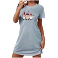 thumbnail image 1 of Levmjia Nuisettes en Coton pour Femmes à Manches Courtes, Vêtements de Nuit Doux d'Été, Confortables, Coupe Ample, Robe de Nuit Imprimée à Col Rond pour Grande Taille, Pyjamas Décontractés pour la Maison, 1 of 2