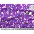 thumbnail image 2 of Soimoi polyester Crepe Fabric Leaves,Floral & Rabbit Animal Printed Fabric 1 Yard 42 Inch Wide, 2 of 3