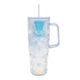 thumbnail image 1 of Mainstays 30oz Arch Textured Plastic Double-Wall Straw Tumbler with Handle, Cashmere Blue Iridescent, 1 of 6