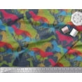 thumbnail image 2 of Soimoi Blue Poly Georgette Fabric Giraffe,Leopard & Horse Animal Print Sewing Fabric BTY 52 Inch Wide, 2 of 3