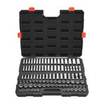 VEVOR Socket Set, 104 Pieces, 3/8 inch Drive Socket Tool Set, Metric Size from 6 to 24 mm, Deep and Standard, Mechanic Tool Kit with Storage Case, Chrome Plated CR-V Alloy Steel, for Automotive Repair