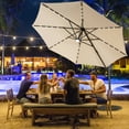 thumbnail image 4 of Gymax Parasol Solaire Déporté 10 Pieds 28 DEL Éclairé pour Patio Inclinaison Décalée 360° Extérieur Beige, 4 of 10