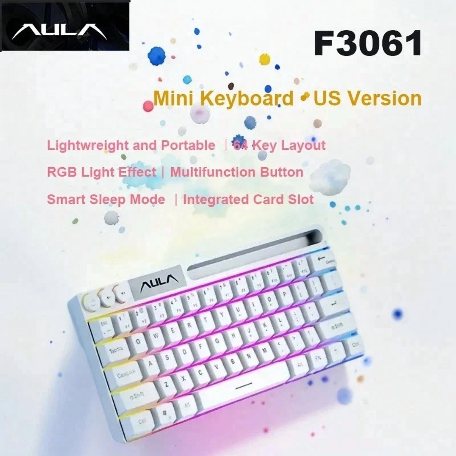 Mechanical Touch Feel Keyboard 64Keys RGB Backlight Wired Mini Keyboard For Laptop PC Portable Mouse Keyboard Original Aula Game Keyboard