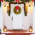 thumbnail image 5 of 24-Inch Prelit Christmas Wreath with 50 LED Lights, Large Red Bow, Pine Cones, Berries, Artificial Spruce, Weather-Resistant, Battery Operated with Timer, Perfect Outdoor Winter Decor, 5 of 5
