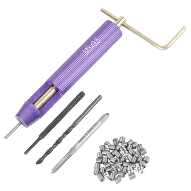 50pcs Thread Repair Kit, M3 x 2D Stainless Steel Coiled Wire Thread Insert Combination Tool Set for Restoring Damaged Wires in Steel, Iron, Aluminum