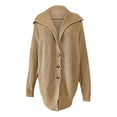 thumbnail image 4 of KIHOUT Womens Long Cardigans Long Sleeve Oversized Cable Knitted Open Front Chunky Hooded Outerwear Sweater Coat, 4 of 5