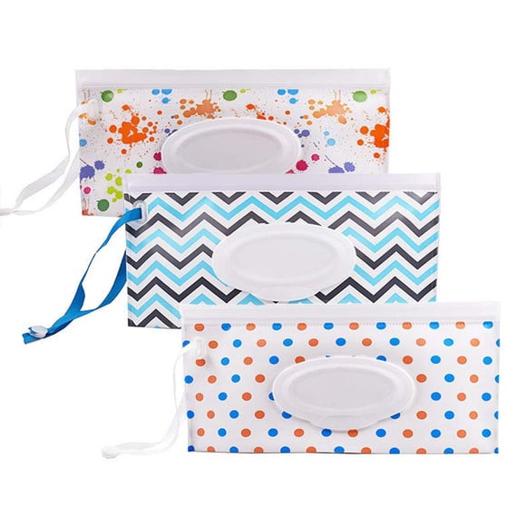 Huayishang Wipes 3PC Wipes Box Clamshell Cosmetic Pouch Wet Wipe Bag Wipes Container Clean Wipes