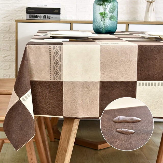 Fall Sunflower Vinyl Tablecloth Rectangle Plastic PVC Oilcloth Tablecloths Wipeable Table Cloth Cover for Foot Folding Tables Kitchen Dining Room Table Crafting x