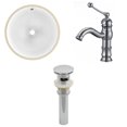 thumbnail image 1 of 16.5-in. W CUPC Round Bathroom Undermount Sink Set In White - Chrome Hardware - Overflow Drain Incl. AI-12947, 1 of 9