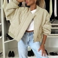 thumbnail image 2 of Tranfacy Winter Jackets for Women Winter Coats Women Solid Color Jacket Casual Mid-Length Button Zip Front Coat, 2 of 7