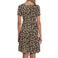 thumbnail image 4 of SMihono Robe d'Été Grande Taille pour Femmes 2023 Mode Décontractée Col Rond Couleur Unie Imprimée Manches Courtes, 4 of 6