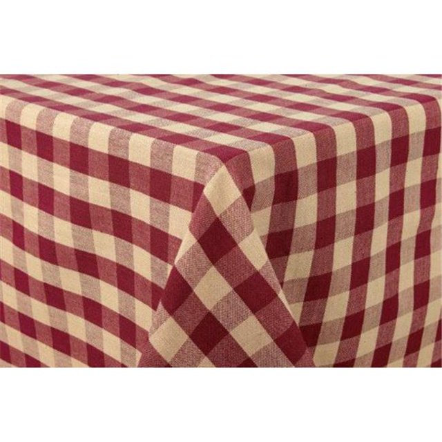 60 x 10 in. Table Cloth, Burgundy Check