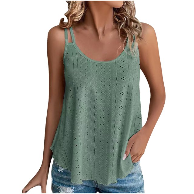 Cameland Gilet à Bretelles à Encolure Ronde pour Femmes avec Broderie