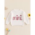 thumbnail image 3 of Wangsaura Family Matching Sweaters Mommy and Me Letter Embroidery Round Neck Knitwear Comfortable Warm Tops, 3 of 8