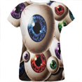 thumbnail image 1 of T-shirt Femme avec Yeux d'Observateur Effrayants Partout, 1 of 2