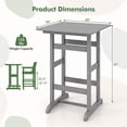 thumbnail image 2 of Costway Outdoor Bar Table All Weather HDPE Patio Table with Wood Grains Bistro Table Gray, 2 of 10