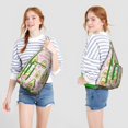 thumbnail image 4 of Green Avocado Sling Backpack - Healthy Fruit Art Print, Fashionable Multi-Functional Travel Bag, 4 of 4