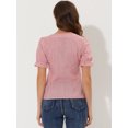 thumbnail image 4 of INSPIRE CHIC Blouse Haut à Encolure Carrée à Manches Courtes à Carreaux pour Femme P Rouge, 4 of 5