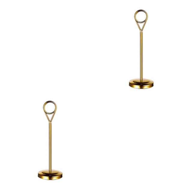 Baohd Contemporary Table Number Holder Photo Stand for Trendy Hotel Settings Gold 15cm 2Set