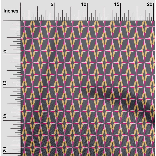 oneOone Cotton Flex Fabric Diamond Geometric Print Fabric By Yard 40 Inches Wide