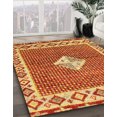 thumbnail image 2 of Ahgly Company Tapis d'Intérieur Carrés Abstraits Orange Tapis de Zone Abstraits, 7 Pieds Carré, 2 of 6