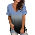 thumbnail image 2 of B91xZ Tunique Femme Légère Manches Courtes Col Rond Basique Ajustée pour Entraînement, Bleu Foncé TG, 2 of 2