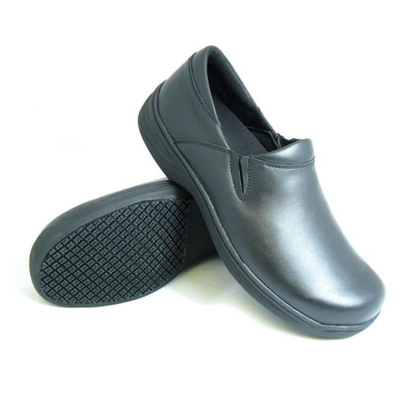 Genuine Grip Mens Slip-Resistant Slip-On Work Shoe, Black - Size 8