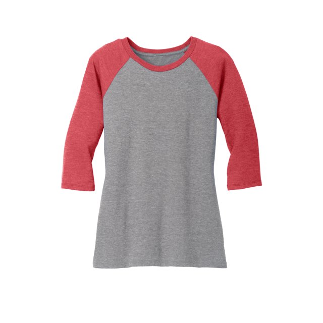 Gravity Threads Womens 3/4-Sleeve Raglan - Red Frost/Grey Frost - 3X-Large