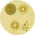 thumbnail image 1 of Ahgly Company Tapis d'Intérieur Lavables en Machine, Ronds, Jaunes, 6' Ronds, 1 of 7