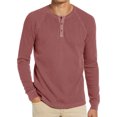 thumbnail image 1 of Innerwin Blouse Long Sleeve Mens Summer Tops Beach Solid Color Casual T Shirts Rust Red L, 1 of 6