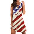 thumbnail image 2 of Dvkptbk Robe Femme du 4 Juillet Patriotique d'Été à Fleurs, Robes de Couverture, Robe Mini Débardeur à Étoiles et Rayures avec Drapeau Américain, Robes d'Été à Col en V, Robe Débardeur du 4 Juillet pour Plage et Fête, Robe Évasée - Liquidation d'Été, 2 of 4