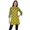 thumbnail image 1 of Moomaya Kurtis Courtes à Col Montant en Poly-Crêpe pour Femmes, Haut de Robe Imprimé, 1 of 5