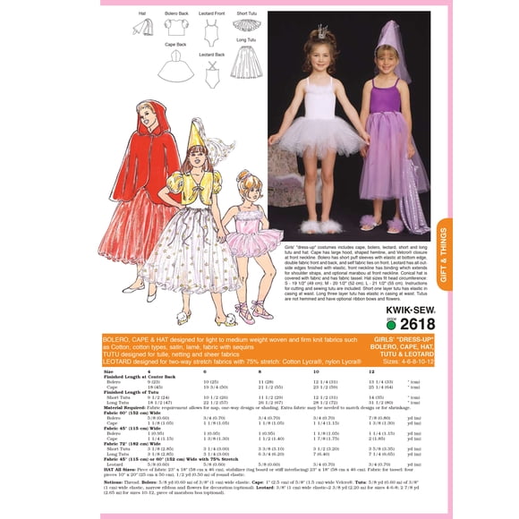 Kwik Sew K2618 Costumes Sewing Pattern, Size 4-6-8-10-12