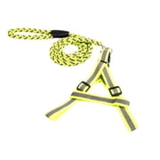 MTBLYS Pet Reflective Traction Rope 1.5M Round Rope Woven Chest Strap 1.27Cm Climbing Rope Metal Clips Night Safety Dog Leash for Walking Training