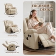 thumbnail image 3 of YSICK Swivel Rocker Recliner Chair with USB Ports Chenille for Living Room,Khaki, 3 of 7