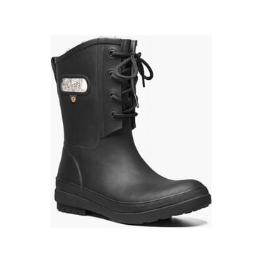 BOGS Women's Amanda II Lace Waterproof Lace Up Rain Boots Black - 72704-001