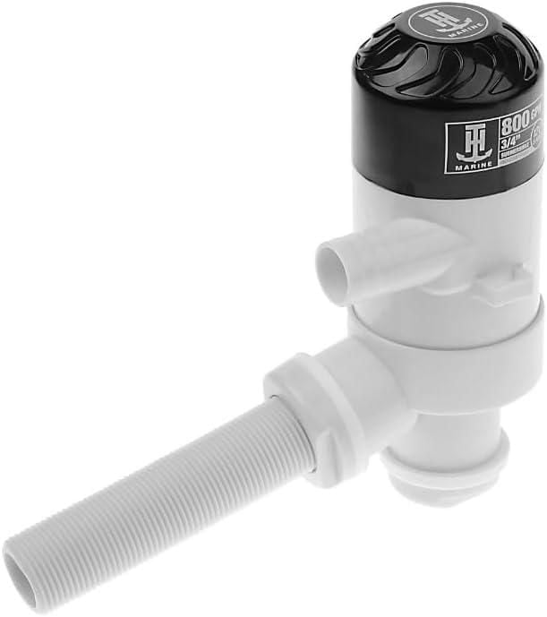 Blue Dog Marine Pompe de vivier à travers la coque 800 GPH pour bateau, cartouche submersible pour aérateur de réservoir d'appât 12 V 5 A
