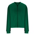 thumbnail image 4 of Veste Chandail Zippée Unie à Manches Longues en Tricot d'Hiver Décontractée pour Femme (Vert, 2TG), 4 of 6