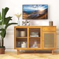 thumbnail image 4 of Costway Buffet Bahut Armoire Console en Rotin avec Portes Coulissantes Tiroir de Rangement, 4 of 10