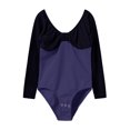 thumbnail image 1 of Justaucorps de Ballet pour Filles Robe de Danse à Manches Longues Robe d'Entraînement Patchwork Vêtements de Balle pour Adolescentes Bleu 11-12 Ans, 1 of 4