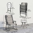thumbnail image 3 of Outsunny 3pc Patio Foldable Rocking Chair Set, Light Grey, 3 of 10