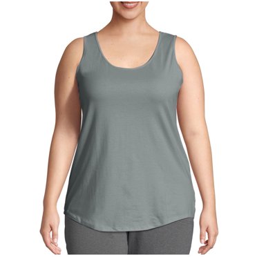 JGGSPWM Débardeurs Basiques Surdimensionnés pour Femmes Été Décontractés Confortables Sans Manches Col Rond Grande Taille Vêtements de Détente Camisoles Chandails Gris G