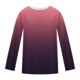 thumbnail image 5 of SROBPTY Longues Chandails à Manches pour Femmes, T-Shirt à Manches Longues à Col Rond avec Imprimé Automnal pour Femmes Gris, TG, 5 of 5