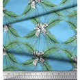 thumbnail image 3 of Soimoi Blue Moss Georgette Fabric Pine & Leaves Decor Fabric Printed Yard 44 Inch Wide, 3 of 3