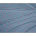thumbnail image 4 of oneOone Tissu Polyester Lycra Bleu & Fleur de Pêcher Imprimé Floral au Mètre 56 Pouces de Large, 4 of 4