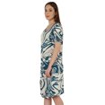 thumbnail image 4 of Moomaya Robe Midi en Jersey de Coton Imprimé pour Femmes, Col en V, Été, Manches Courtes, Longueur Genou, 4 of 4