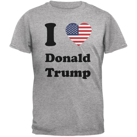 Election 2016 I Heart Donald Trump Heather Grey Adult T-Shirt